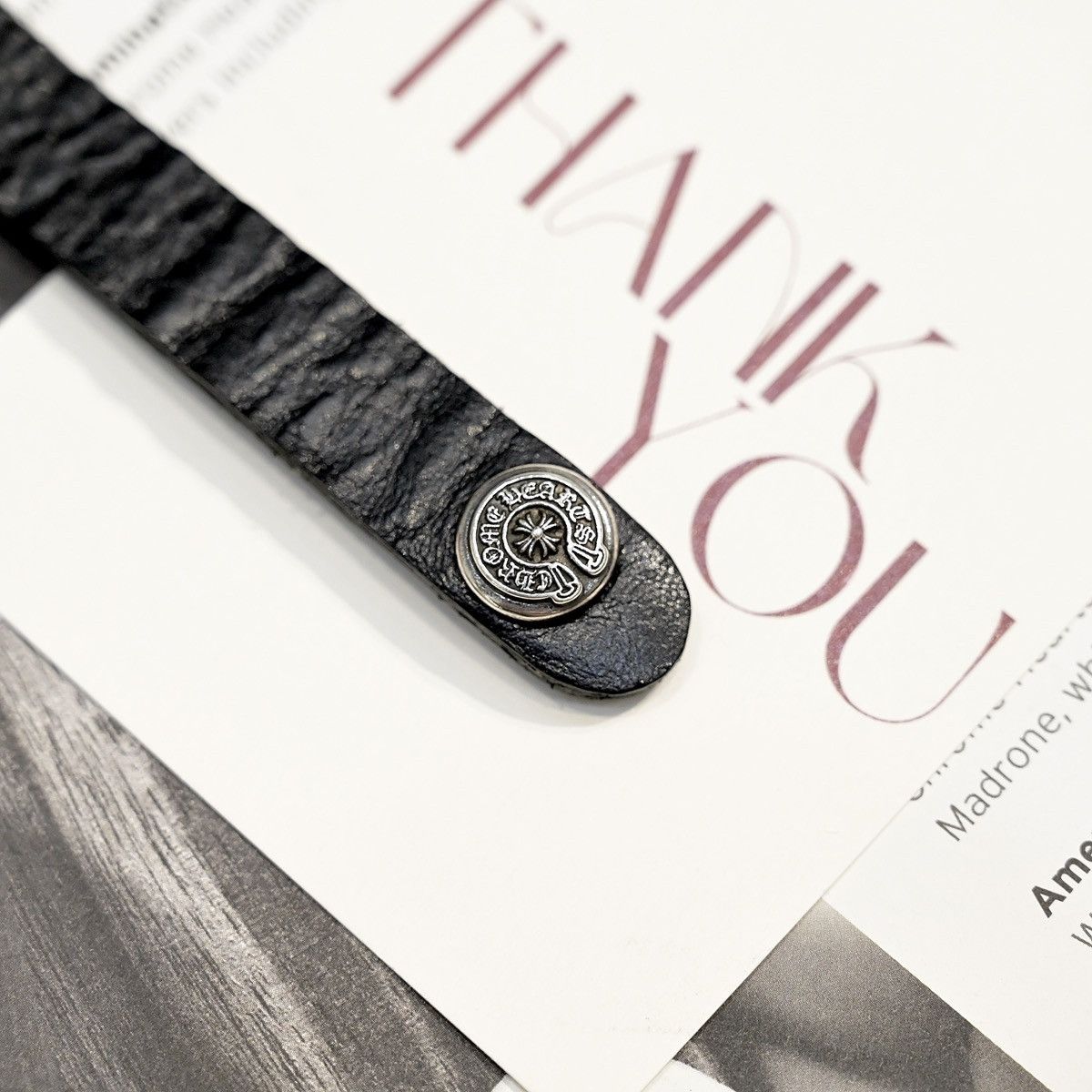 Chrome Hearts CHROME HEARTS HEART PLATE LEATHER BRACELET SILVER Size ONE SIZE - 3 Thumbnail