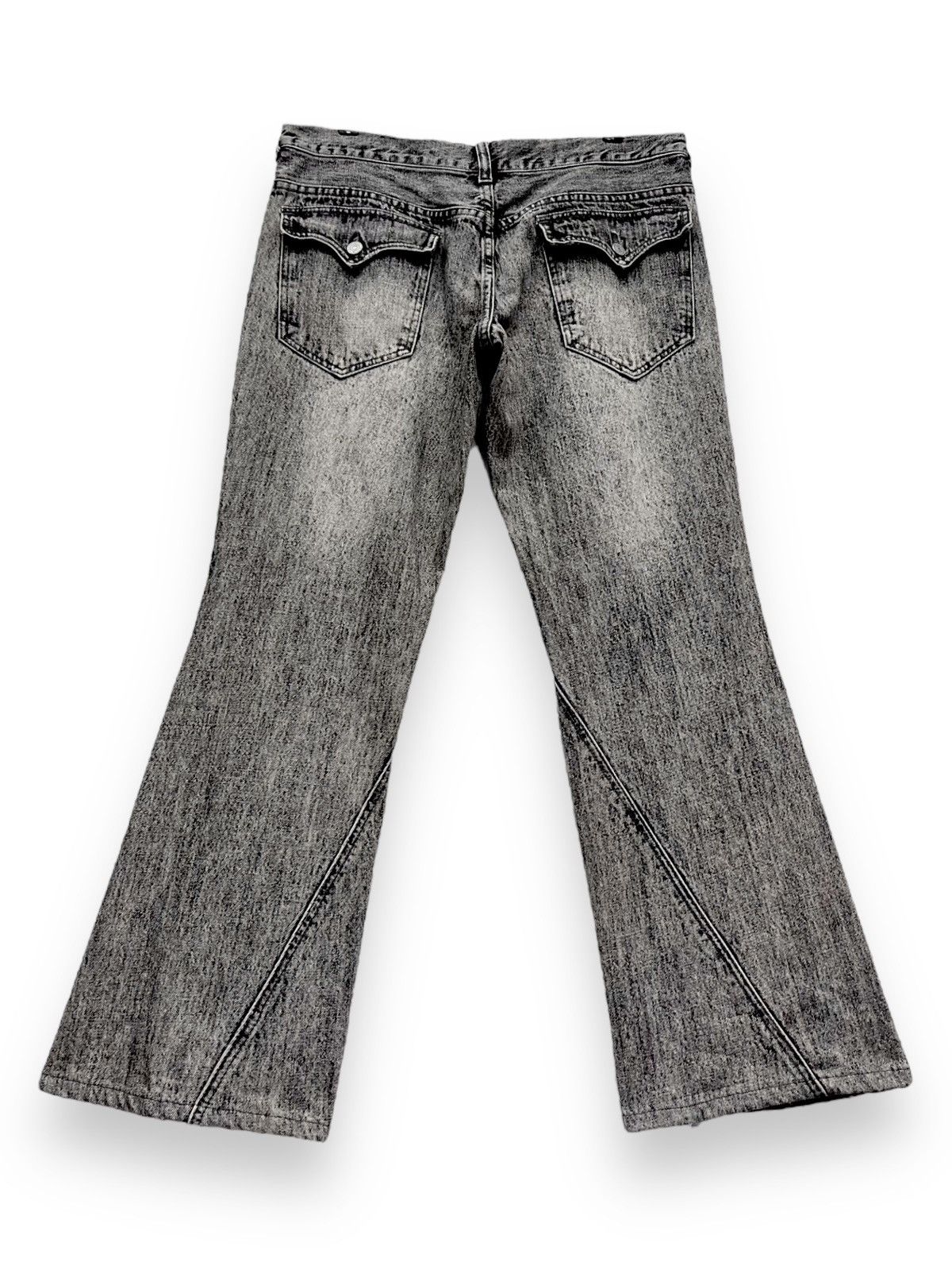 Seditionaries 🔥FYE🔥Vintage DAILY NEWS Retro Punk Acid Wash Denim FLARED Size US 34 / EU 50 - 3 Thumbnail
