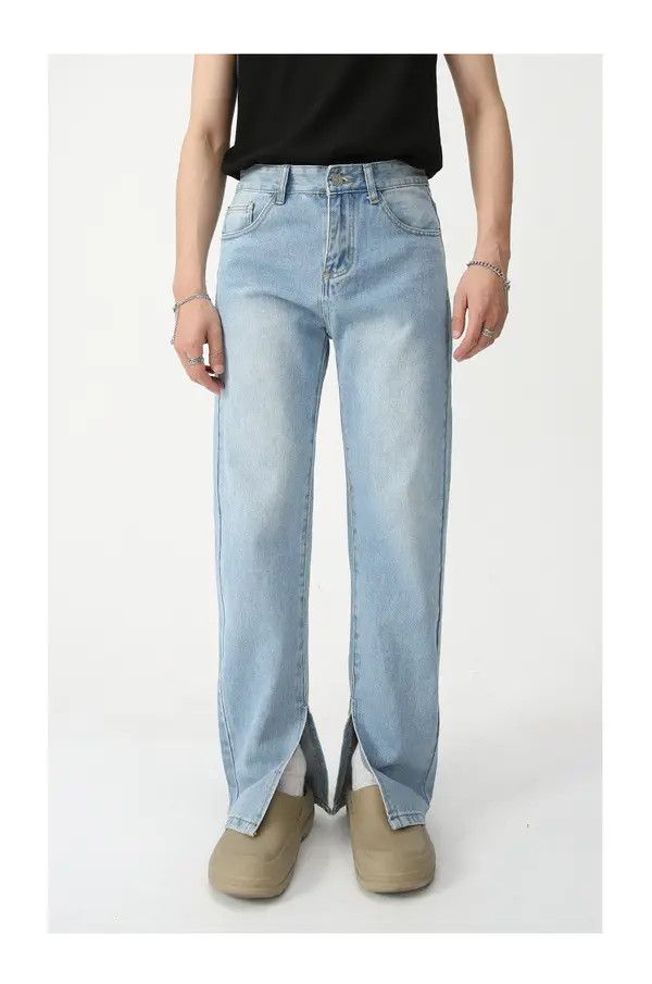 Japanese Brand Japanese light blue split slim jeans Size US 32 / EU 48 - 7 Thumbnail