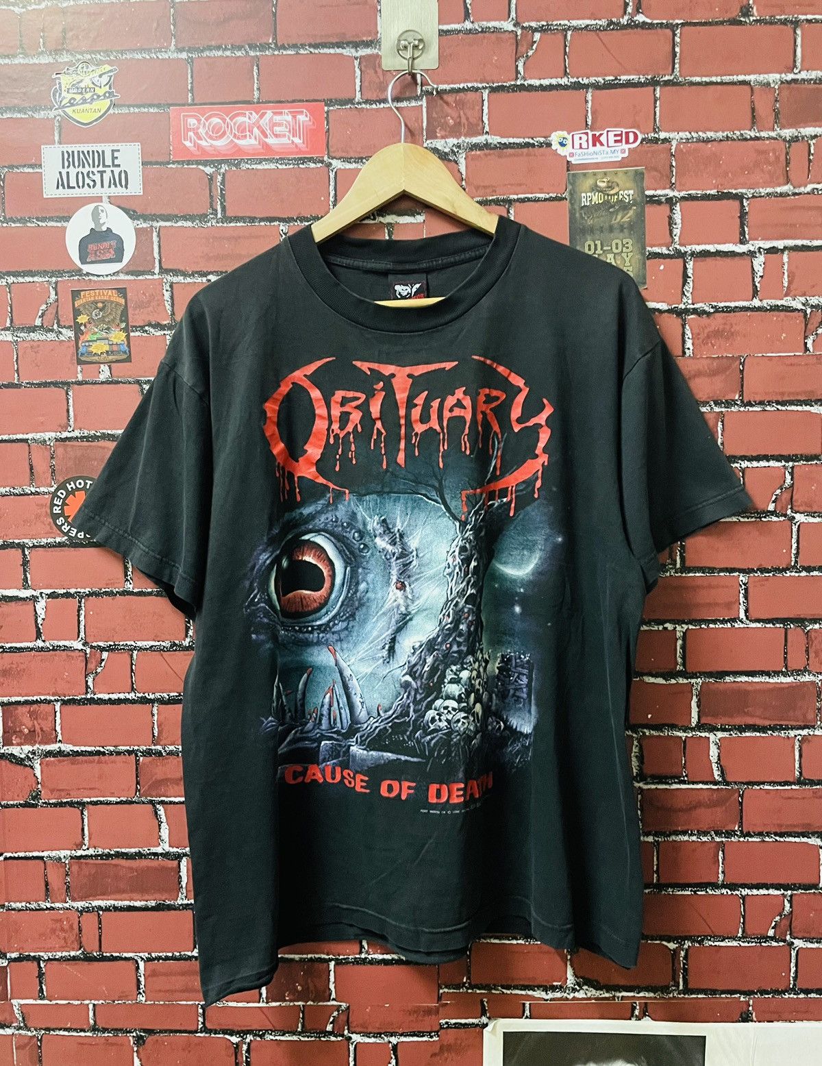 Band Tees VINTAGE OBITUARY X ROCK EAGLE BAND 90s TEE Size US L / EU 52-54 / 3 - 1 Thumbnail