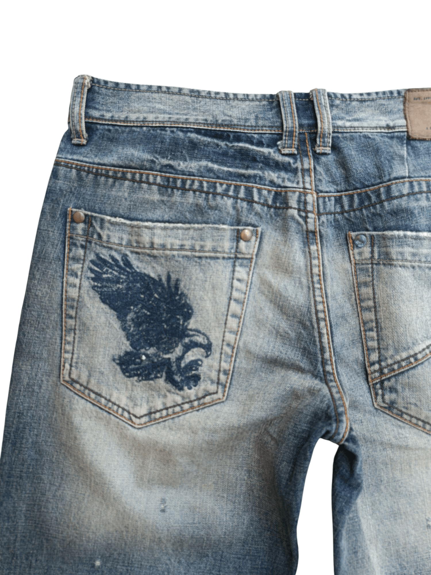 Armani Exchange Armani Exchange Distressed Whiskers Faded Denim E261 Size US 33 - 10 Thumbnail