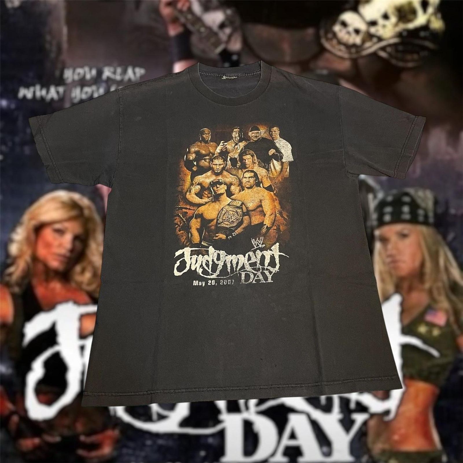 Vintage × WWE VTG 2007 WWE Judgement Day Mr. McMahon John Cena Batista Tee Size US L / EU 52-54 / 3 - 1 Thumbnail