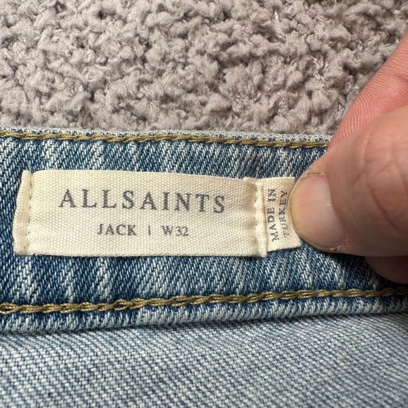 Allsaints ALLSAINTS Jack Mens Jeans 32 Light Wash Distressed Skinny Size US 32 / EU 48 - 5 Thumbnail