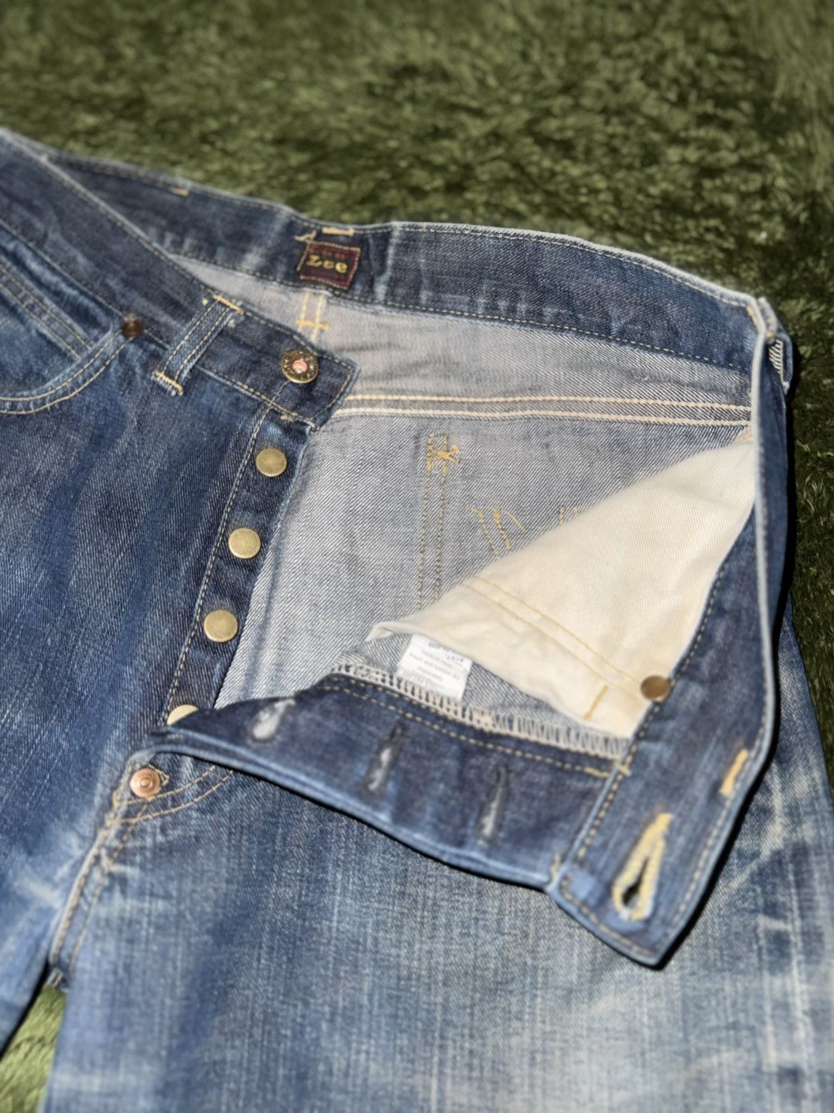 Lee [32x33] 00s Lee Japan Sashiko Custom Denim Pants Size US 32 / EU 48 - 3 Thumbnail