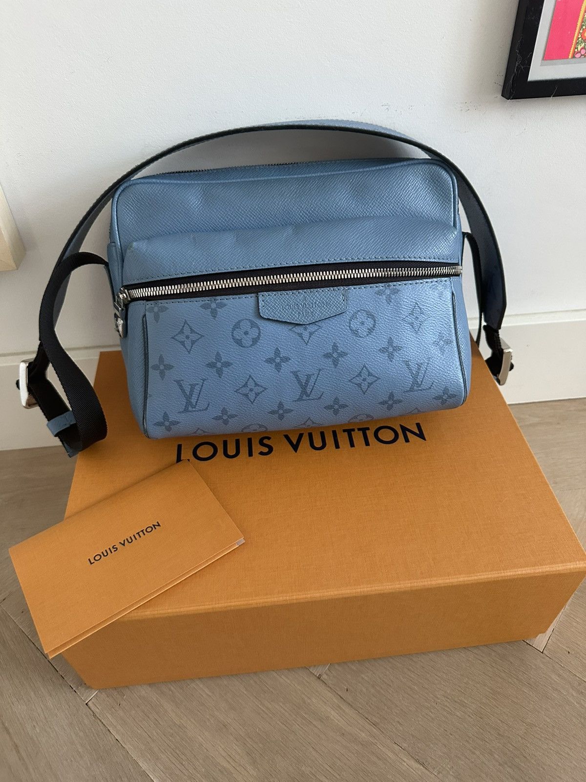 blue lv bag