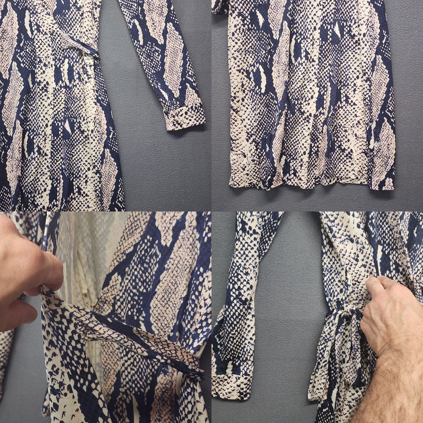 Diane von Furstenberg DVF Diane von Furstenberg Silk Wrap Dress Blue White Snake Print Size 6 Women Dress Size M / US 6-8 / IT 42-44 - 8 Thumbnail
