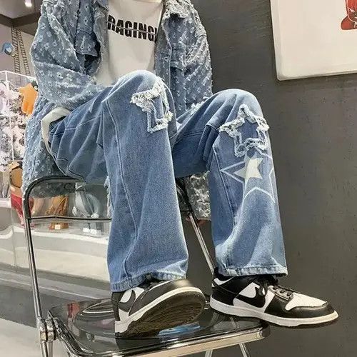Japanese Brand STAR Graphic Denim Jeans Size US 30 / EU 46 - 1 Thumbnail
