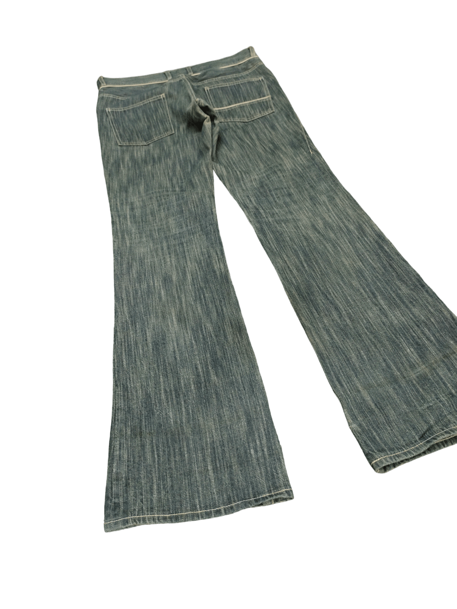 If Six Was Nine Flare Jeans Body Butter Distress Faded Boot Cut Y2k Mudmax Size US 33 - 13 Thumbnail