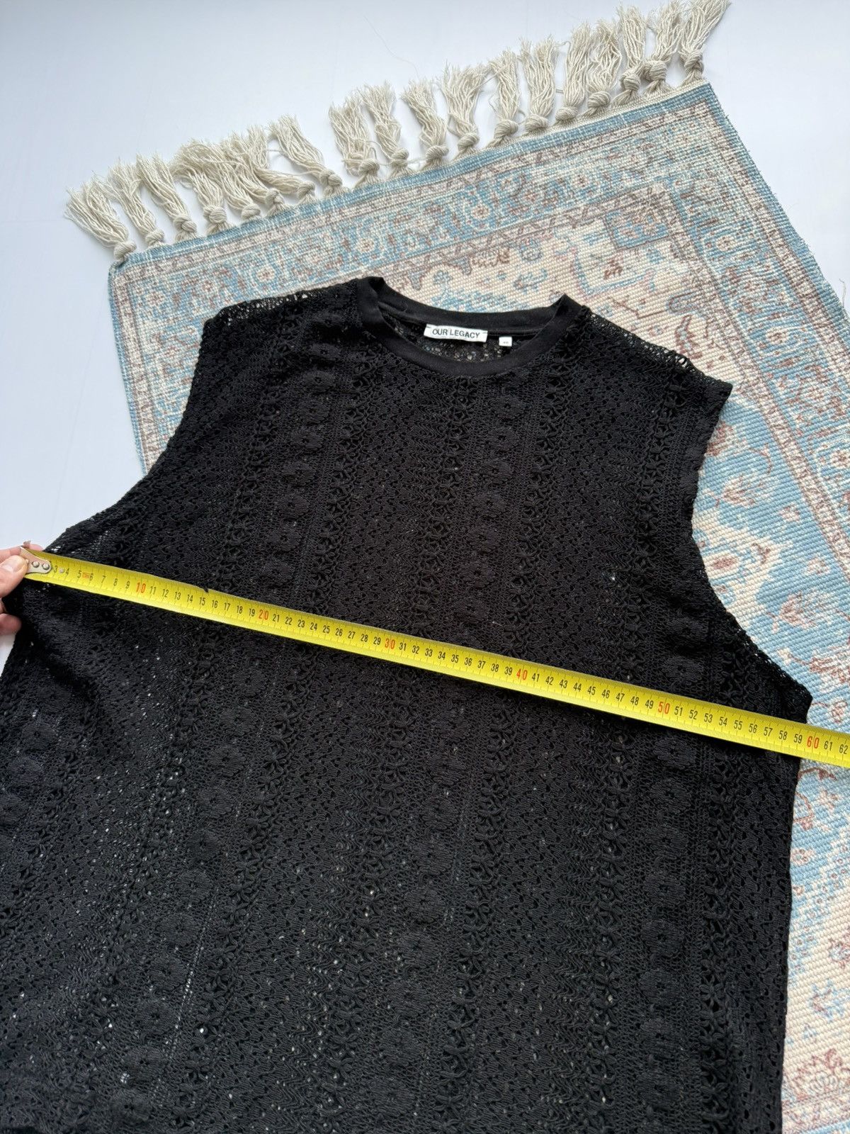 Our Legacy Our Legacy Box Sleeveless Oversized Black Crochet Tank Size US S / EU 44-46 / 1 - 10 Thumbnail