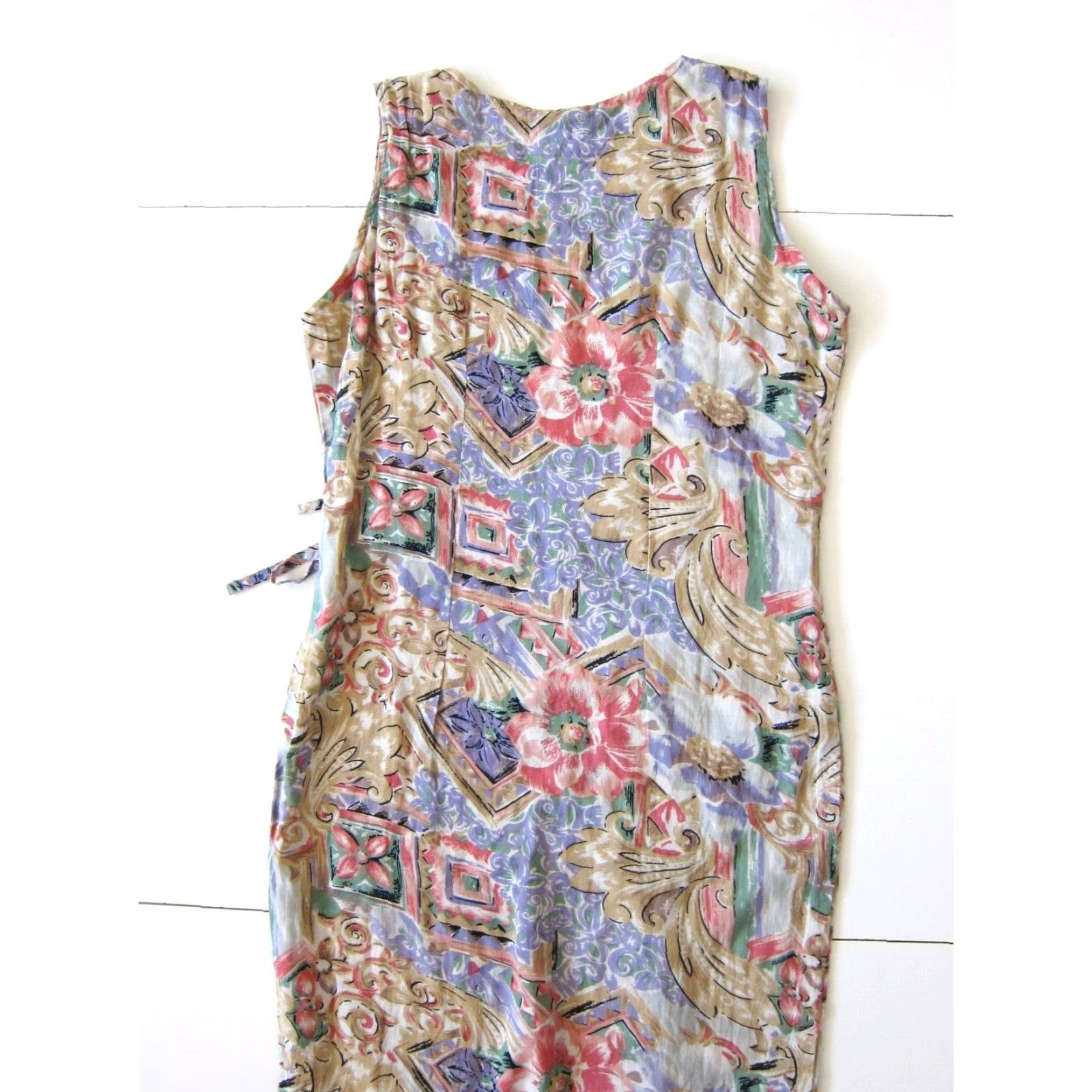 Pinko VINTAGE Zachi Dress Pink Purple Floral Wrap Long Maxi Tank Sun Dress S Size S / US 4 / IT 40 - 6 Thumbnail