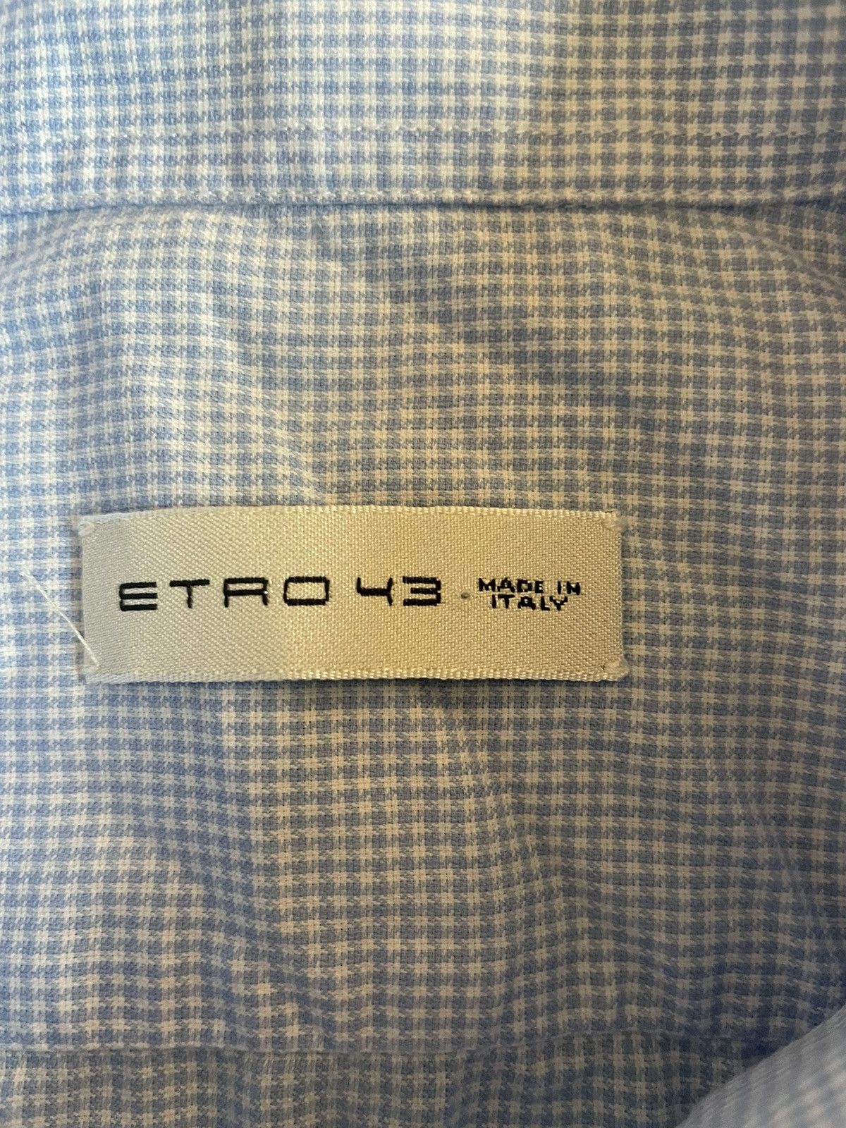 Etro Micro Check Print Spread Collar Shirt Size US XL / EU 56 / 4 - 4 Thumbnail