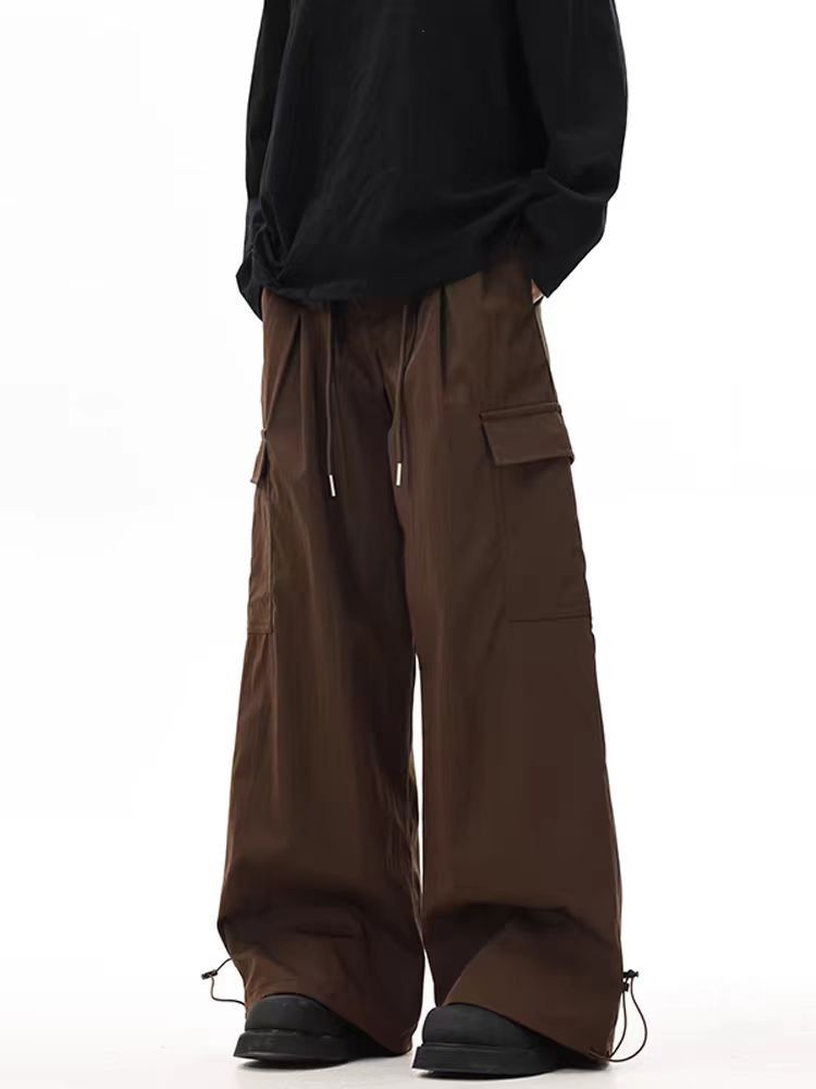 vintage brown multi-pocket cargo trousers