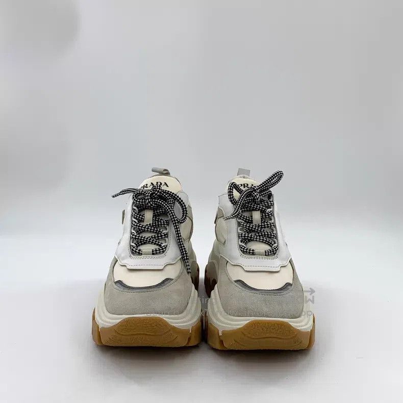 Prada Prada Colour-matched logo thick-soled lace-up casual shoes Size US 7 / IT 37 - 3 Thumbnail