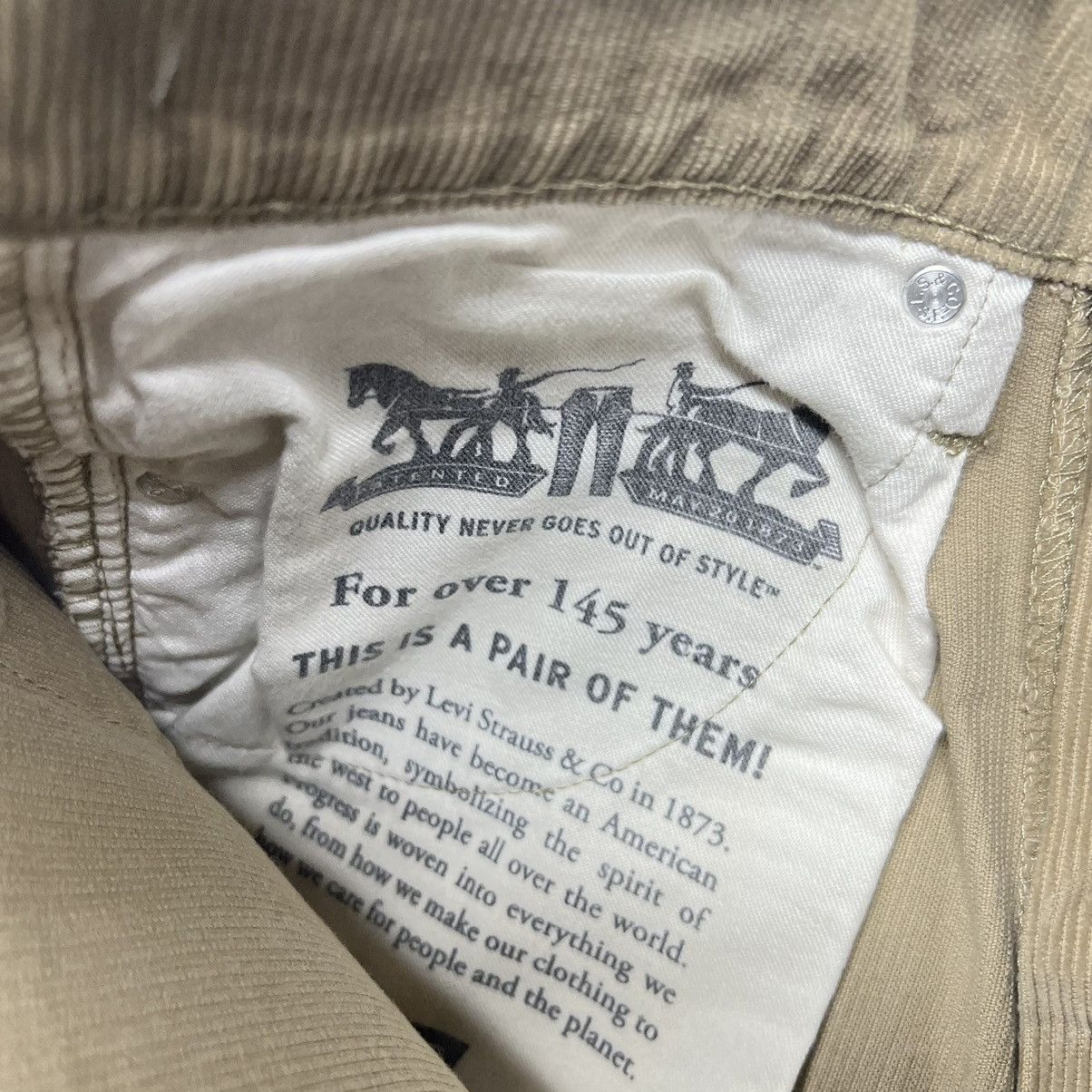 Levi's Levis 514 Corduroy Pants Beige Khaki Straight Fit Casual Size US 30 / EU 46 - 10 Thumbnail
