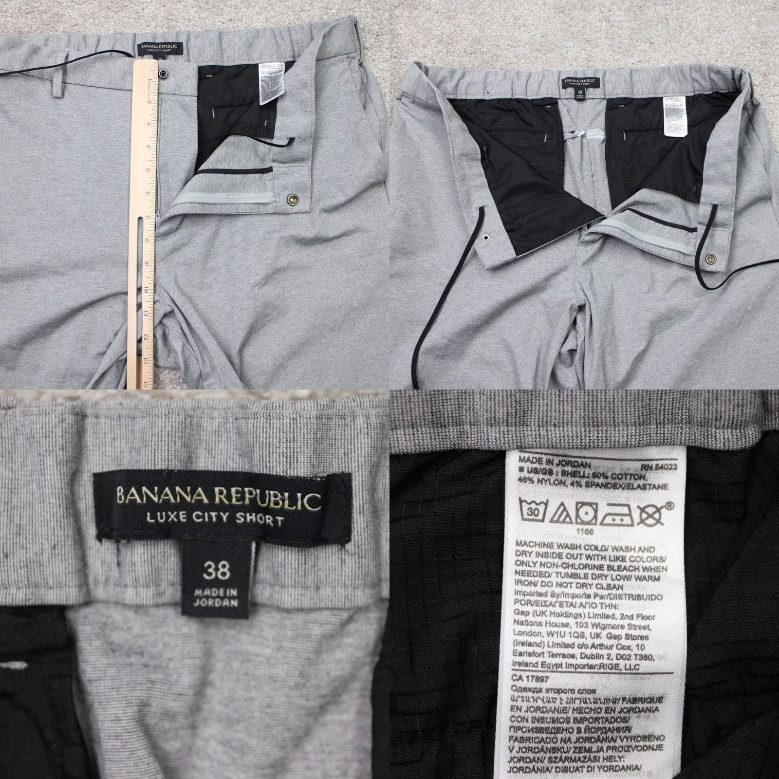 Banana Republic Banana Republic Shorts Men 38 Heather Gray 9" Luxe City Short Drawstring Stretch Chino Casual Workwear Pocket Zipper Logo Size US 38 / EU 54 - 8 Thumbnail