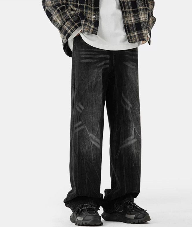 Japanese Brand American men's street loose wide-leg washed retro jeans Size US 32 / EU 48 - 4 Thumbnail