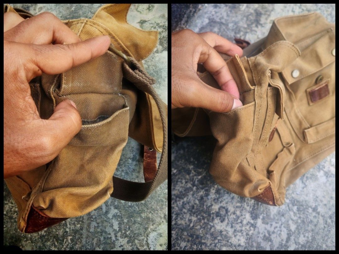 Japanese Brand Back Number Canvas Leather Messenger Belstaff Vibe Size ONE SIZE - 7 Thumbnail