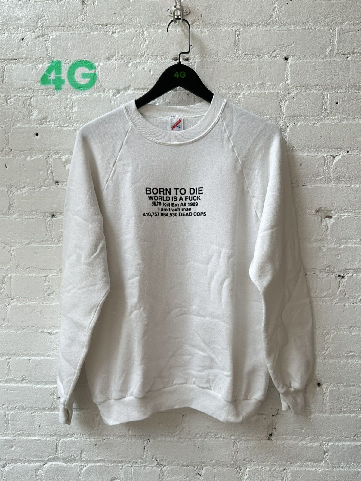 Vintage BORN TO DIE WORLD IS A FUCK VINTAGE CREWNECK Size US XL / EU 56 / 4 - 2 Thumbnail