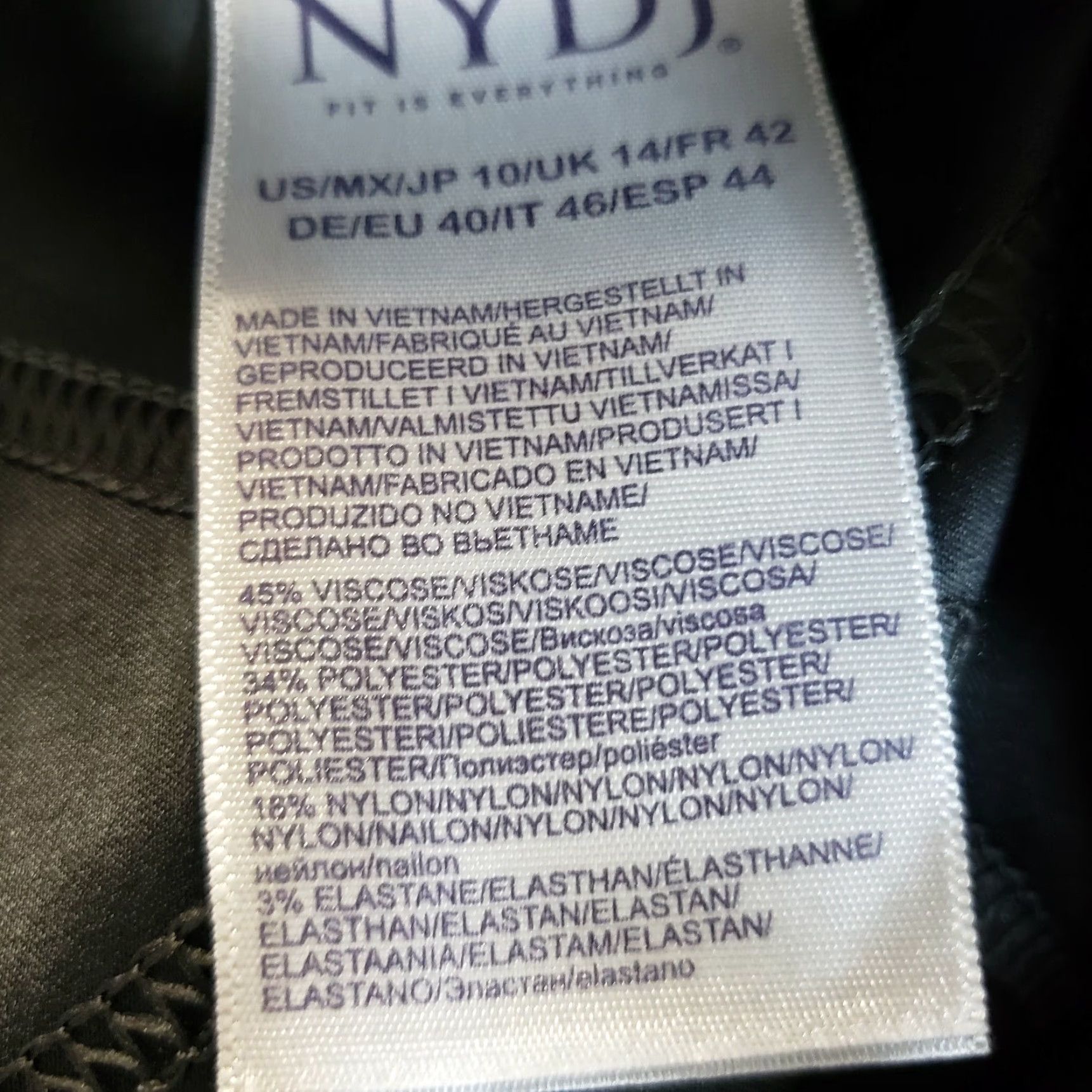 NYDJ VINTAGE? No, NYDJ Women's Basic Legging in Printed Jersey Sz 10 Blue Gray Pull On Mid Rise Geometric Leggings Womens 10 Blue Gray NYDJ Size L / US 10 / IT 46 - 6 Thumbnail