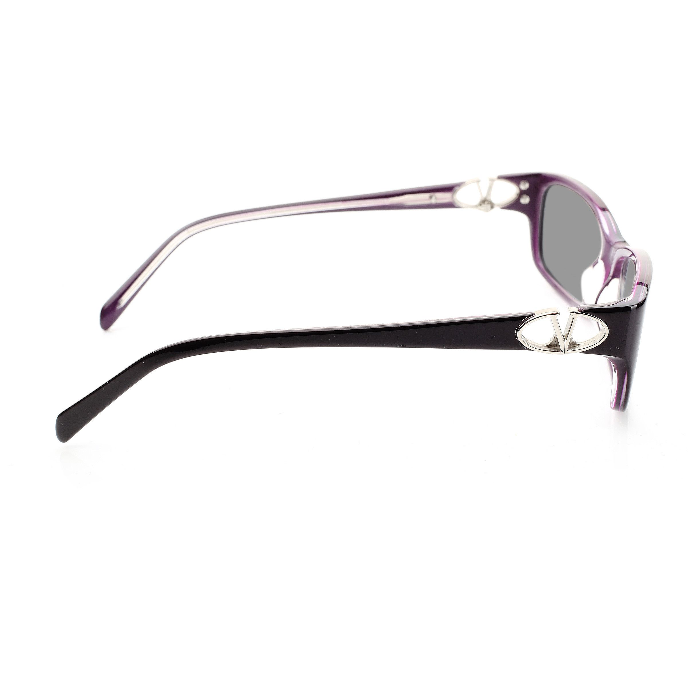 Valentino Valentino '00s Signature Dark Purple Plastic Sunglasses Size ONE SIZE - 2 Thumbnail