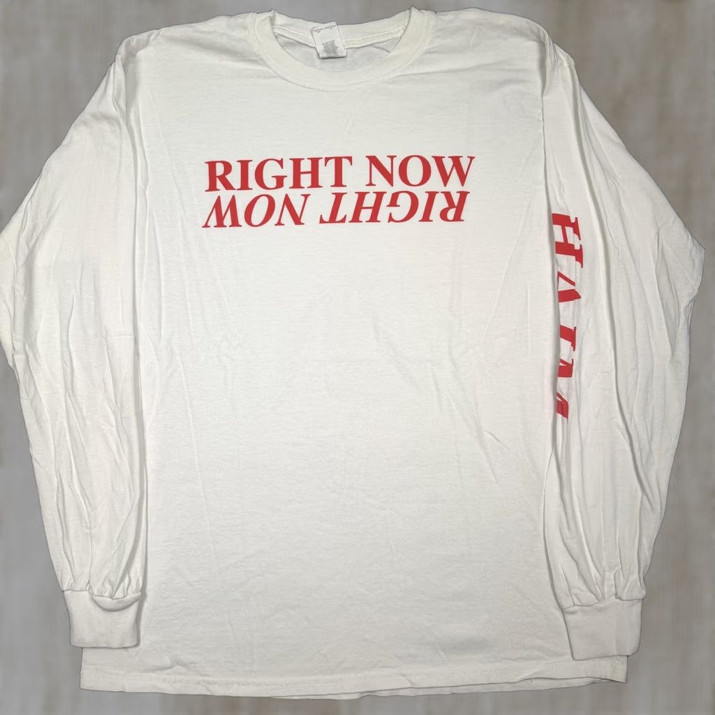 Gildan Haim Right Now Shirt Mens Large White Long Sleeve Band Graphic Tee Gildan Size US L / EU 52-54 / 3 - 1 Thumbnail