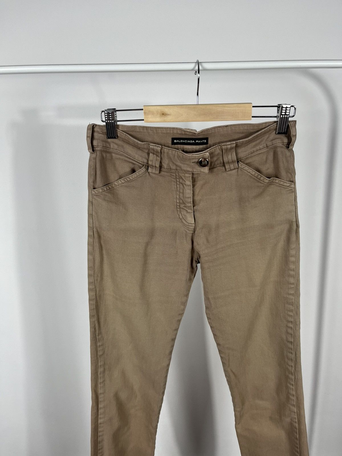 Balenciaga Balenciaga Pants Beige Slim Tapered Cotton Trousers Size 38 Size 26" / US 2 / IT 38 - 3 Thumbnail