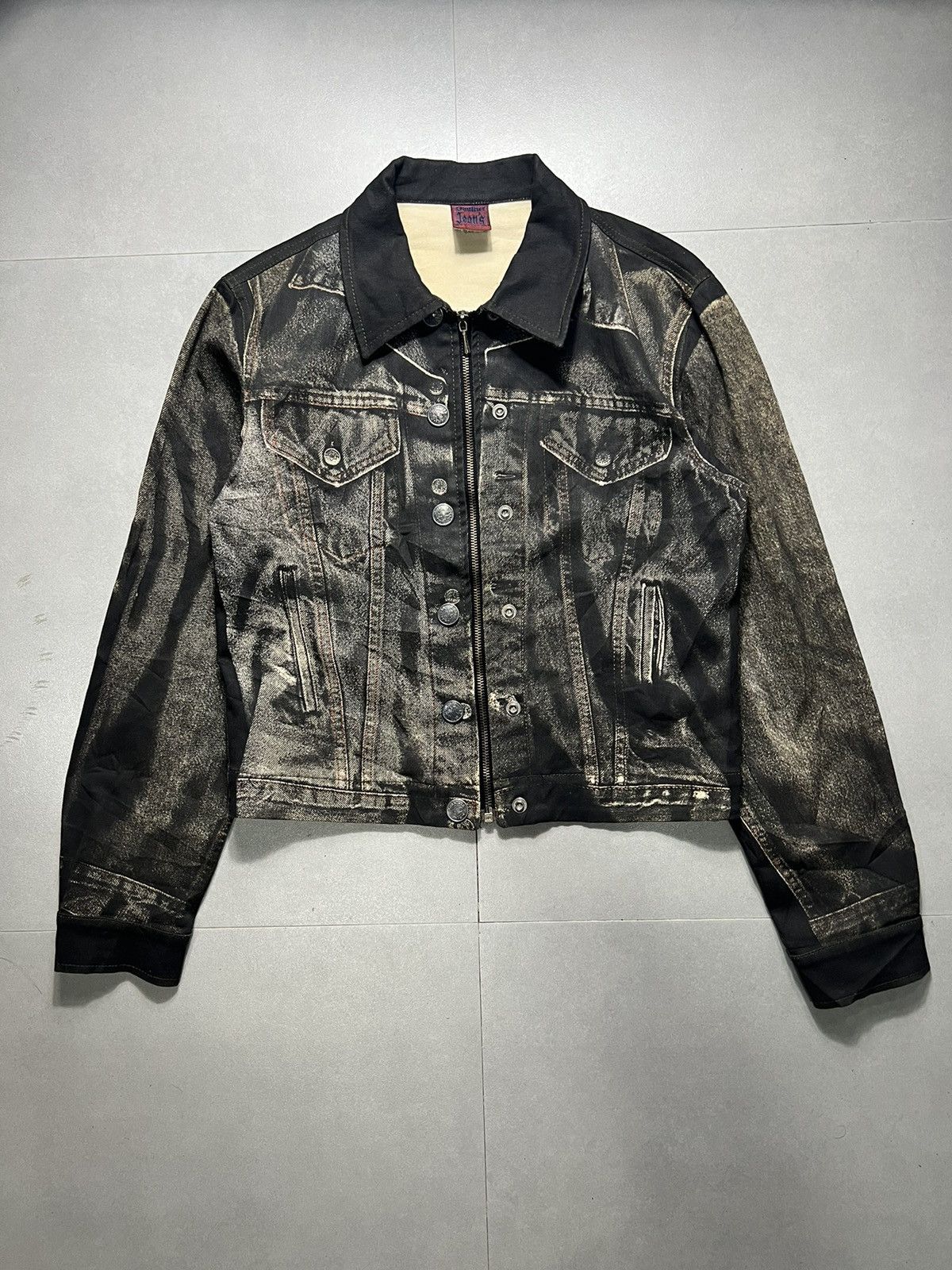 image of Jean Paul Gaultier - A/w '98 Trompe L'oeil Denim Jacket in Brown, Women's (Size Medium)