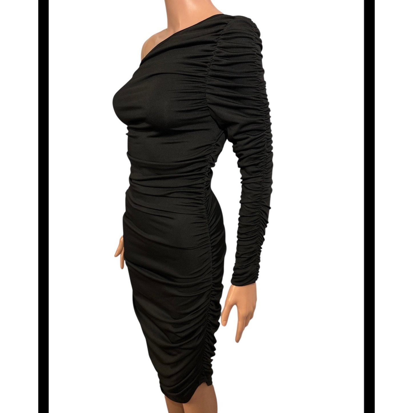 Shein One-Shoulder Ruched Bodycon Dress Size Small