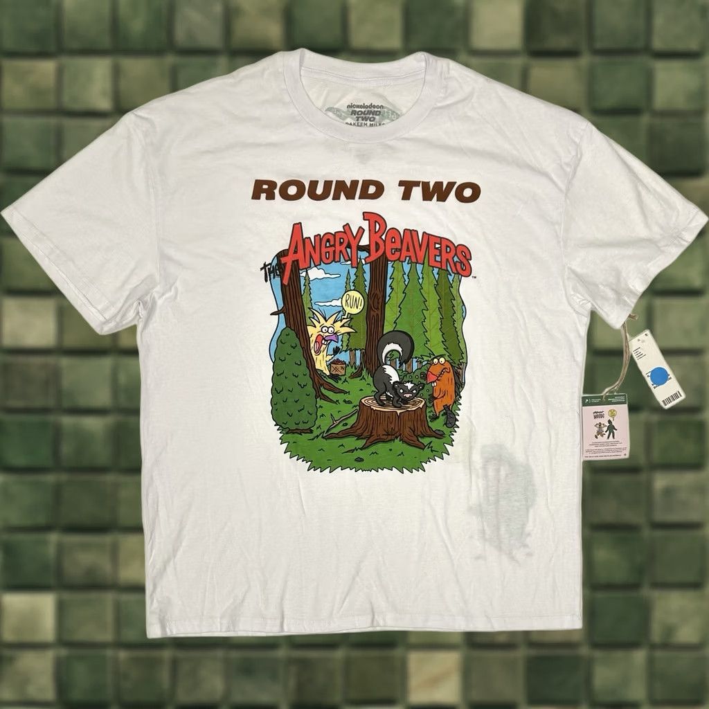Round Two Round Two Nickelodeon Angry Beavers Tee Men's XL White Rakeem Miles Size US XL / EU 56 / 4 - 1 Thumbnail