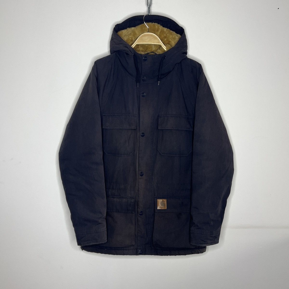 Carhartt × Carhartt Wip × Vintage Carhartt WIP Mentley Winter Parka Fur Coat Vintage Navy Size US M / EU 48-50 / 2 - 4 Thumbnail