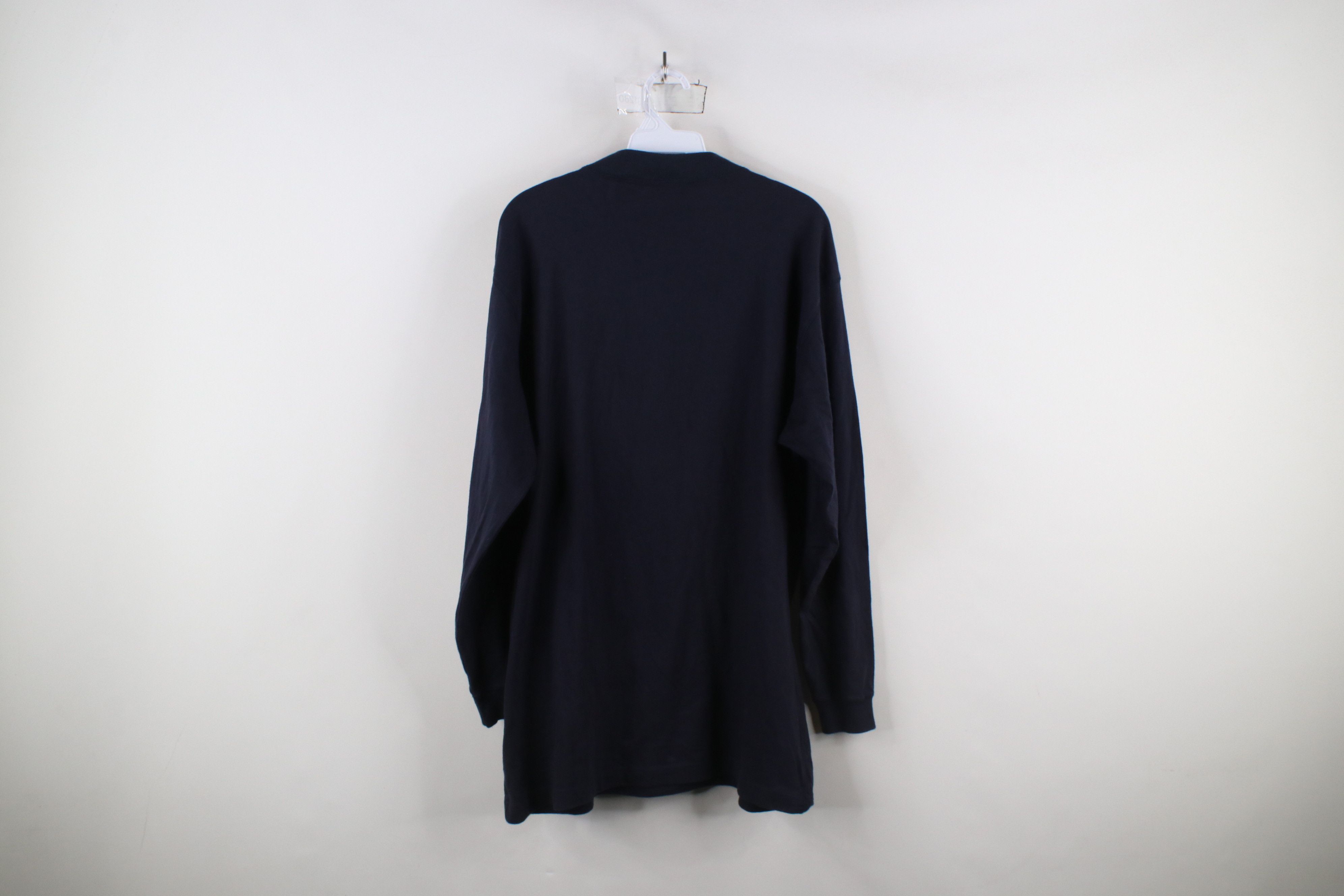 Vintage Vintage 90s Streetwear Blank Long Sleeve Henley T-Shirt Blue Size US M / EU 48-50 / 2 - 10 Thumbnail
