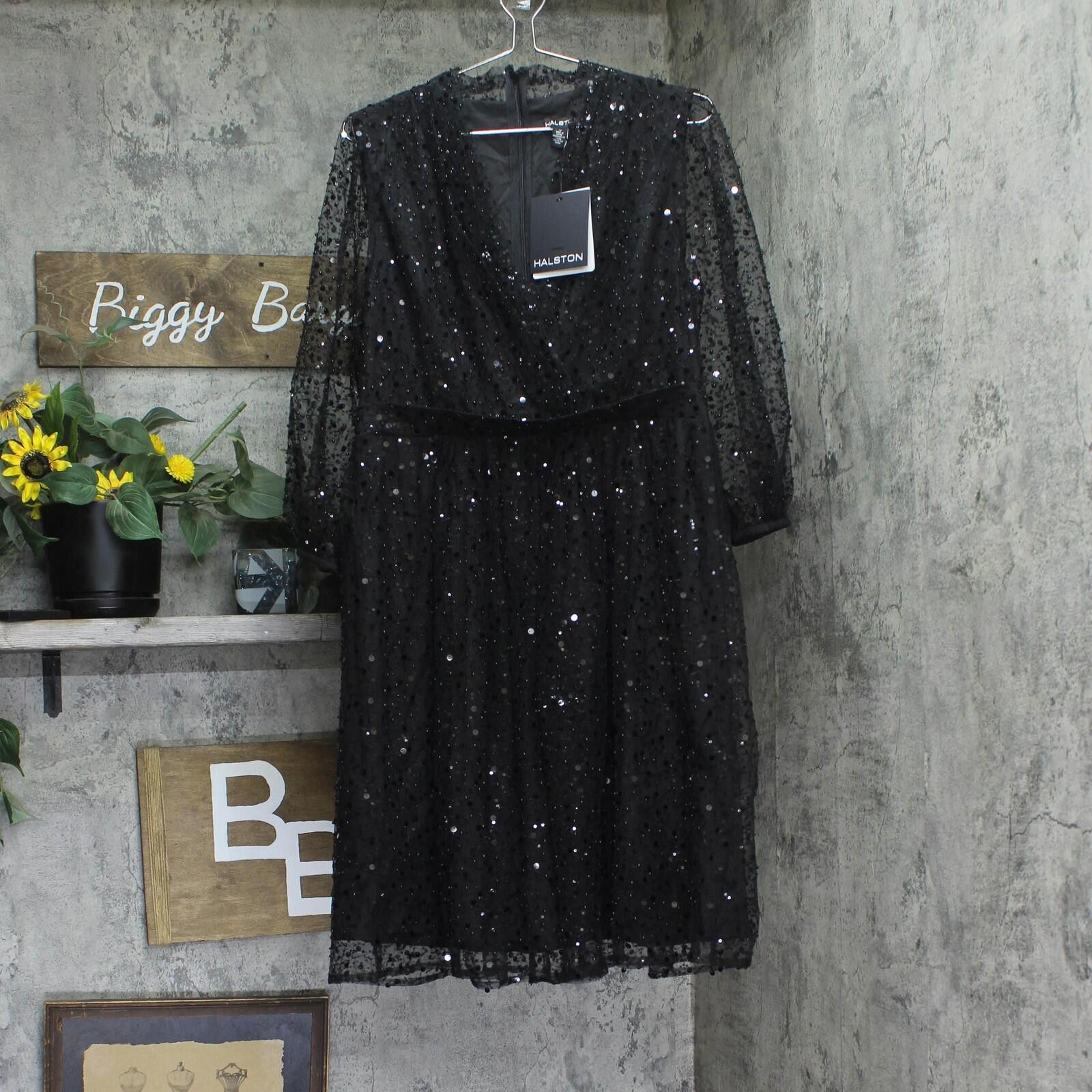 Other Nwt Halston Womens Black Fit & Flare Dress Hd4i3a64 Black 12 Size XL / US 12-14 / IT 48-50 - 1 Thumbnail