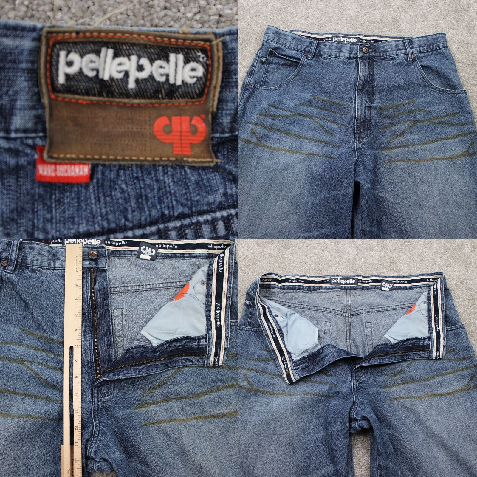 Pelle Pelle Pelle Pelle Jeans Mens 40x34 Blue Baggy Y2K 90s Vintage Hip Hop Straight Skater Jeans Mens Size US 40 / EU 56 - 8 Thumbnail