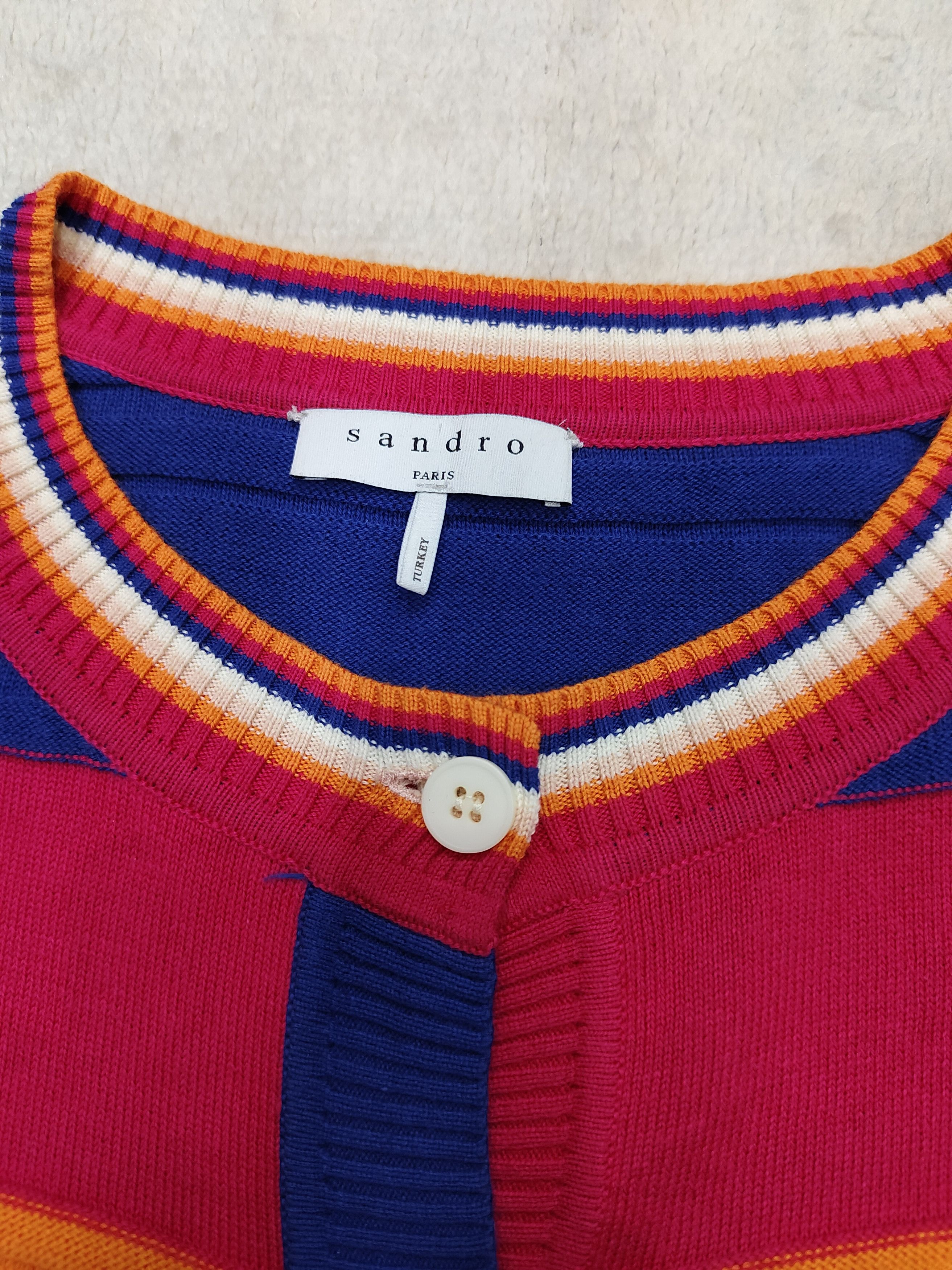 Sandro 💥 Sandro 💥 Striped Multicolor Knitted Cardigan Size M / US 6-8 / IT 42-44 - 6 Thumbnail