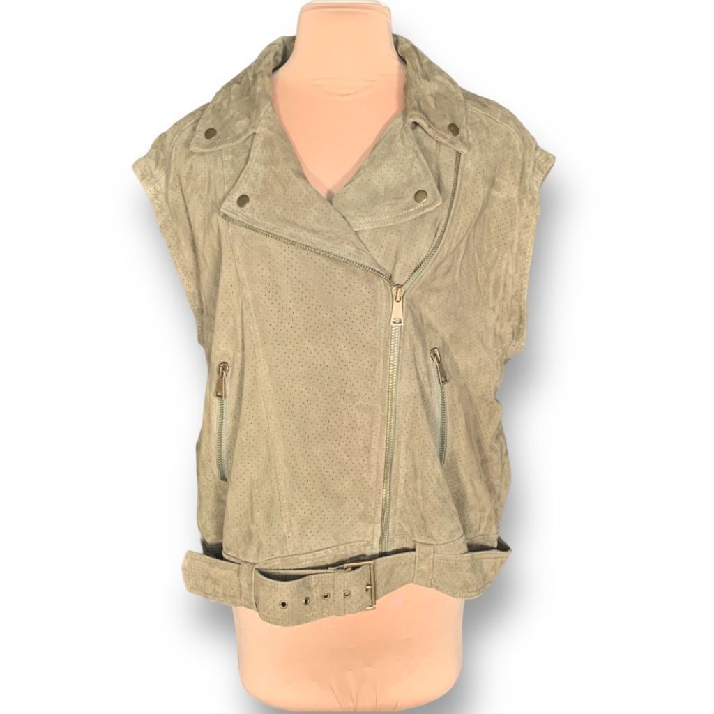 Ted Baker Ted Baker Louiey Convertible Perforated Suede Biker Moto Jac Size XL / US 12-14 / IT 48-50 - 6 Thumbnail