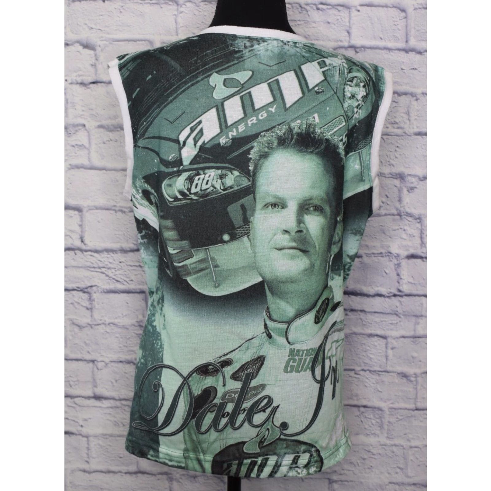 Chase Authentics Chase Authentics Nascar Tank Top Womens Dale Earnhardt Jr S Green Rhinestones Tank Top Size S / US 4 / IT 40 - 4 Thumbnail