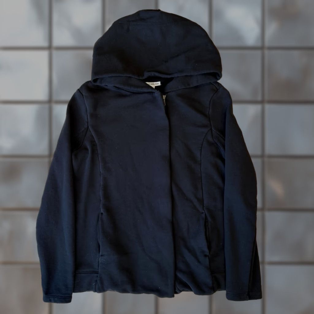 James Perse VINTAGE James Perse Jacket Women’s 4 Black Cotton Full Zip Asymmetrical Hoodie Fleece Size S / US 4 / IT 40 - 1 Thumbnail