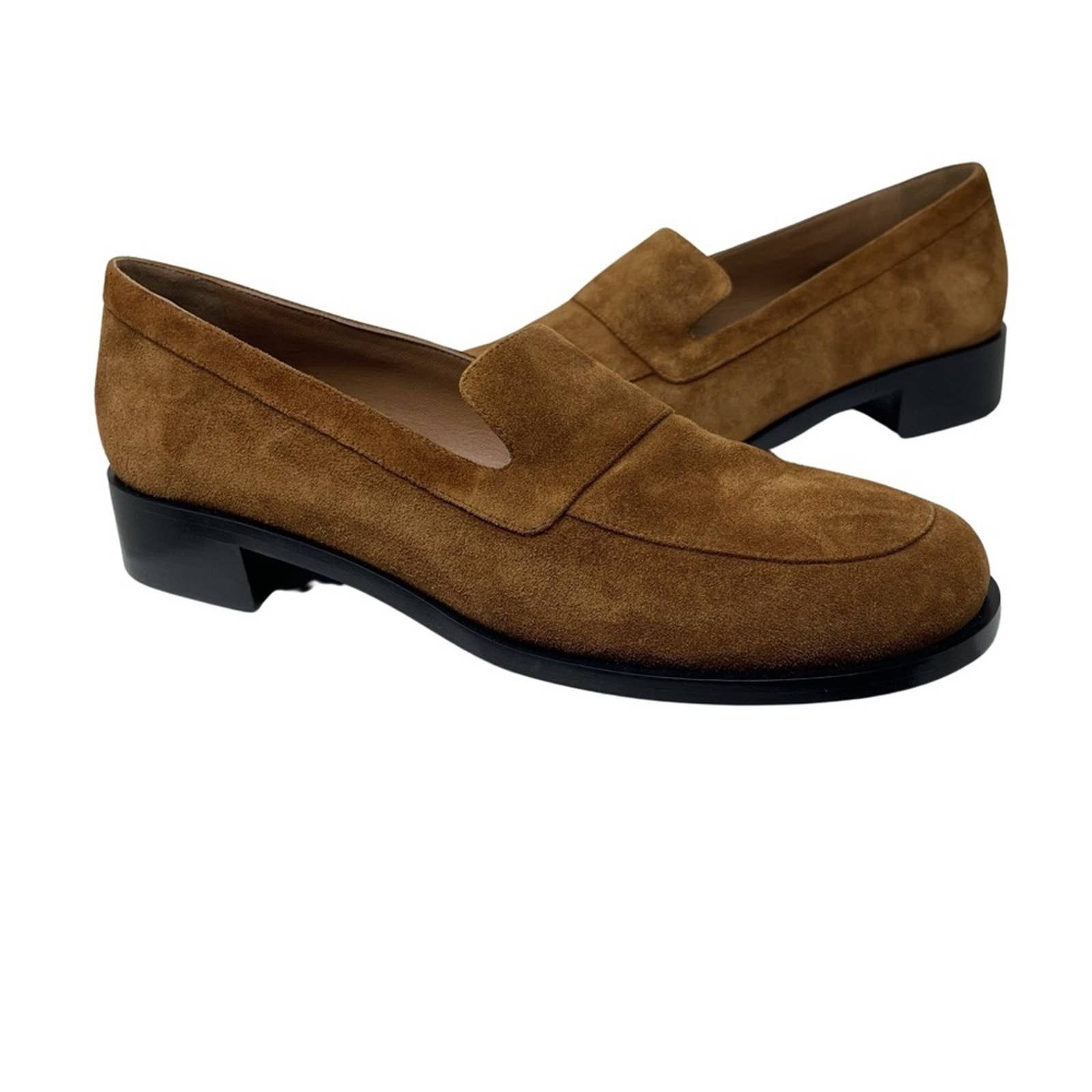 image of New The Row Garcon Suede Loafers In Acorn Brown Size 40 Us 10 in Gold, Women's