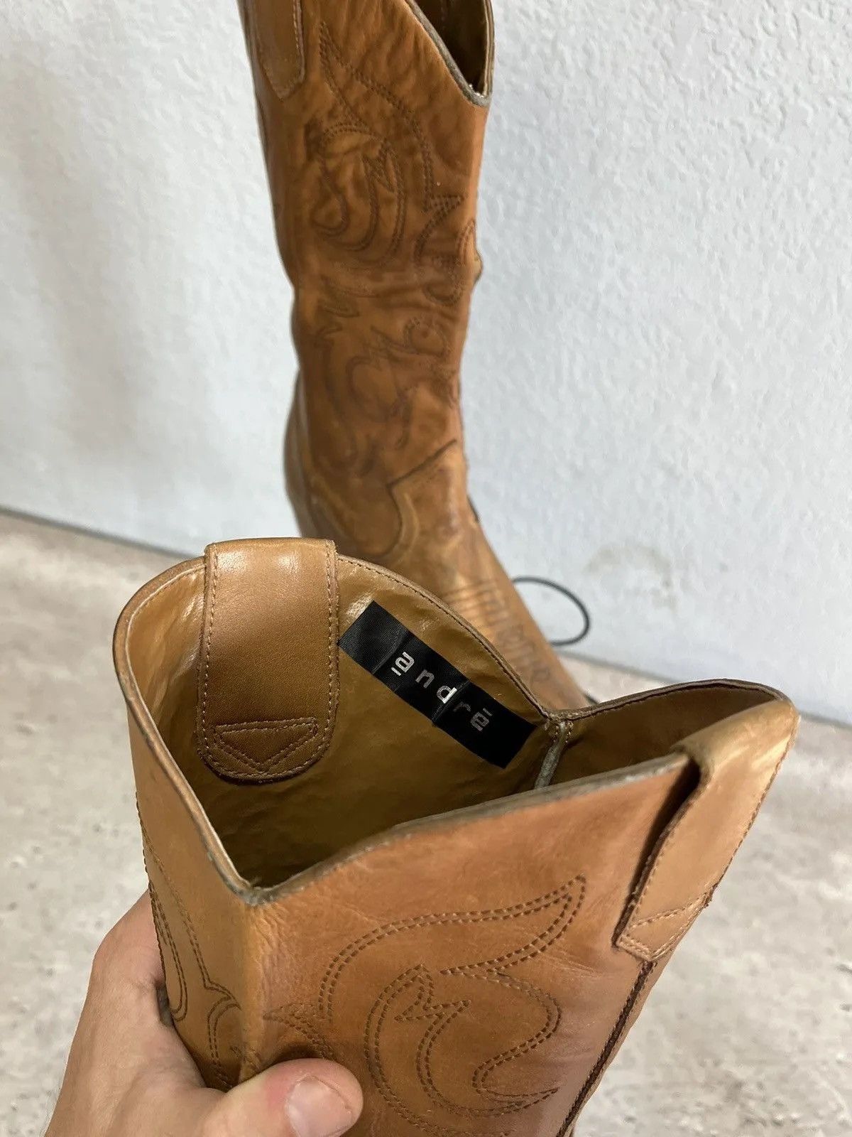 Western Rise Vintage western guidi style moto leather boots brown 90s Size US 8 / EU 41 - 9 Thumbnail