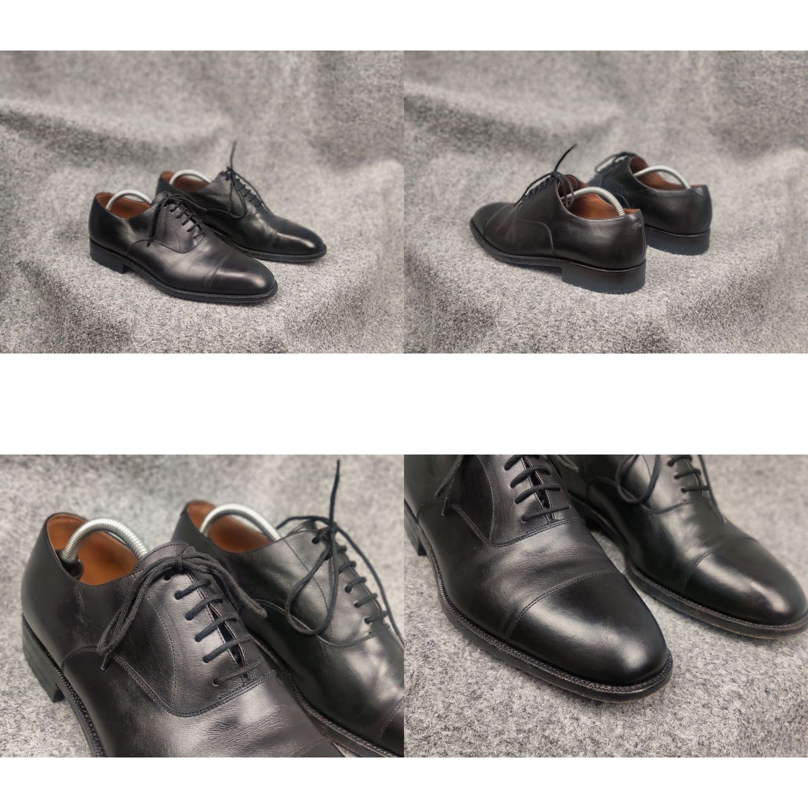 Carmina Carmina Design by Jose Albaladejo Black Calf Leather Cap Toe Oxford Shoes Size ONE SIZE - 8 Thumbnail