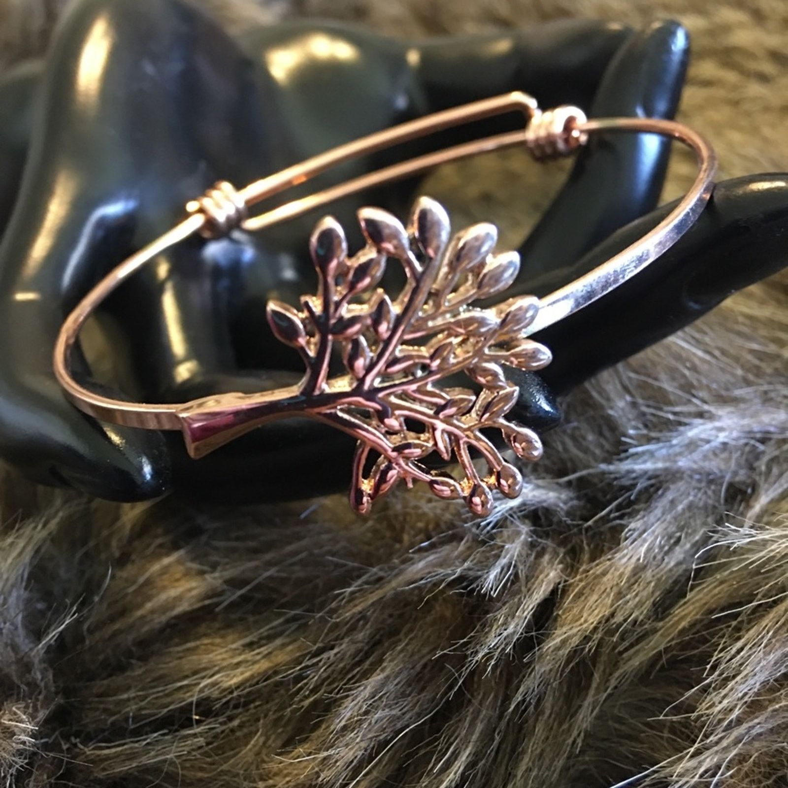 Jewelry Rose gold tone tree of life adjustable bracelet Size ONE SIZE - 5 Thumbnail