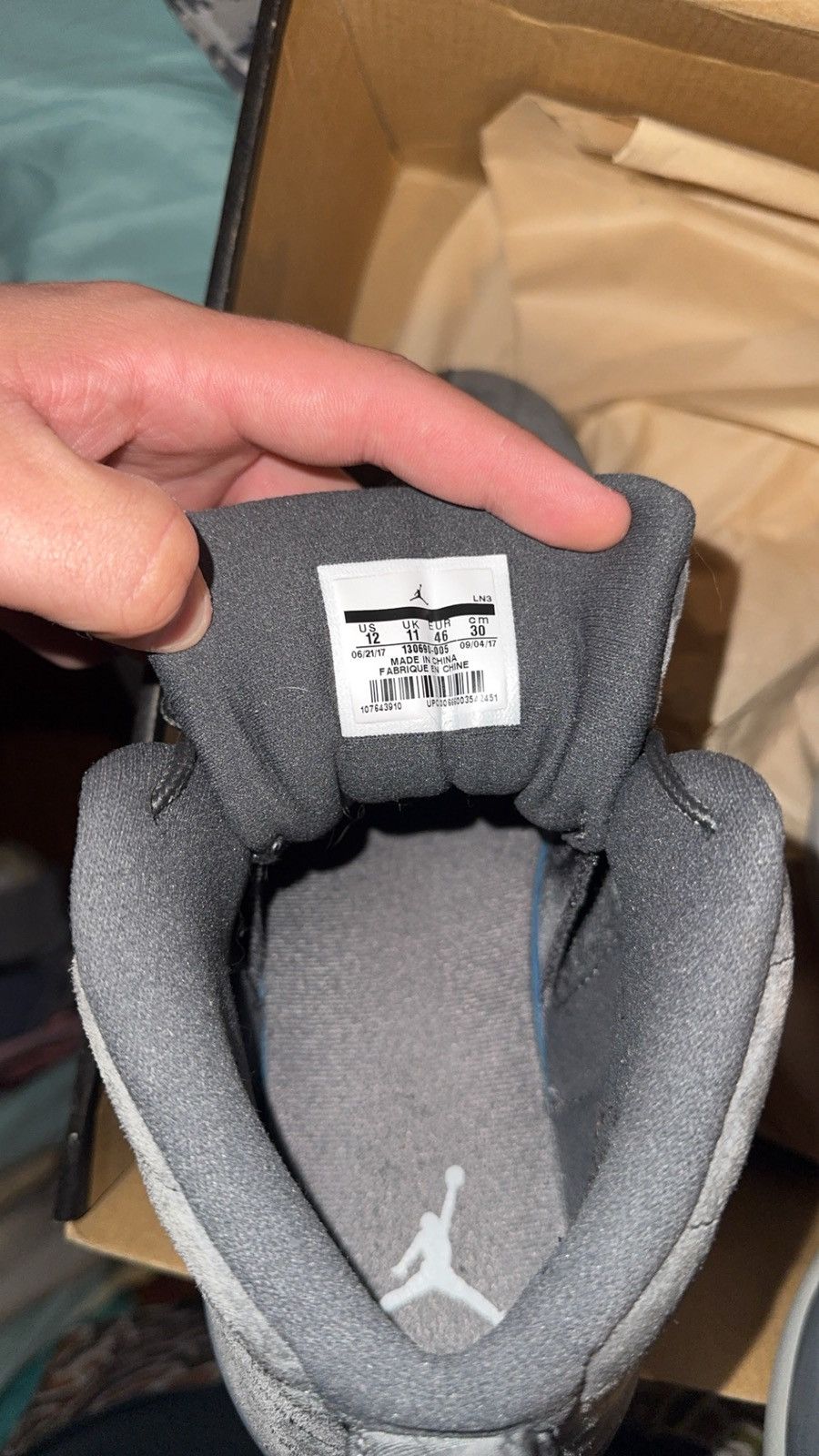 Jordan Brand Jordan 12 retro wolf grey/dark grey Size US 12 / EU 45 - 5 Thumbnail