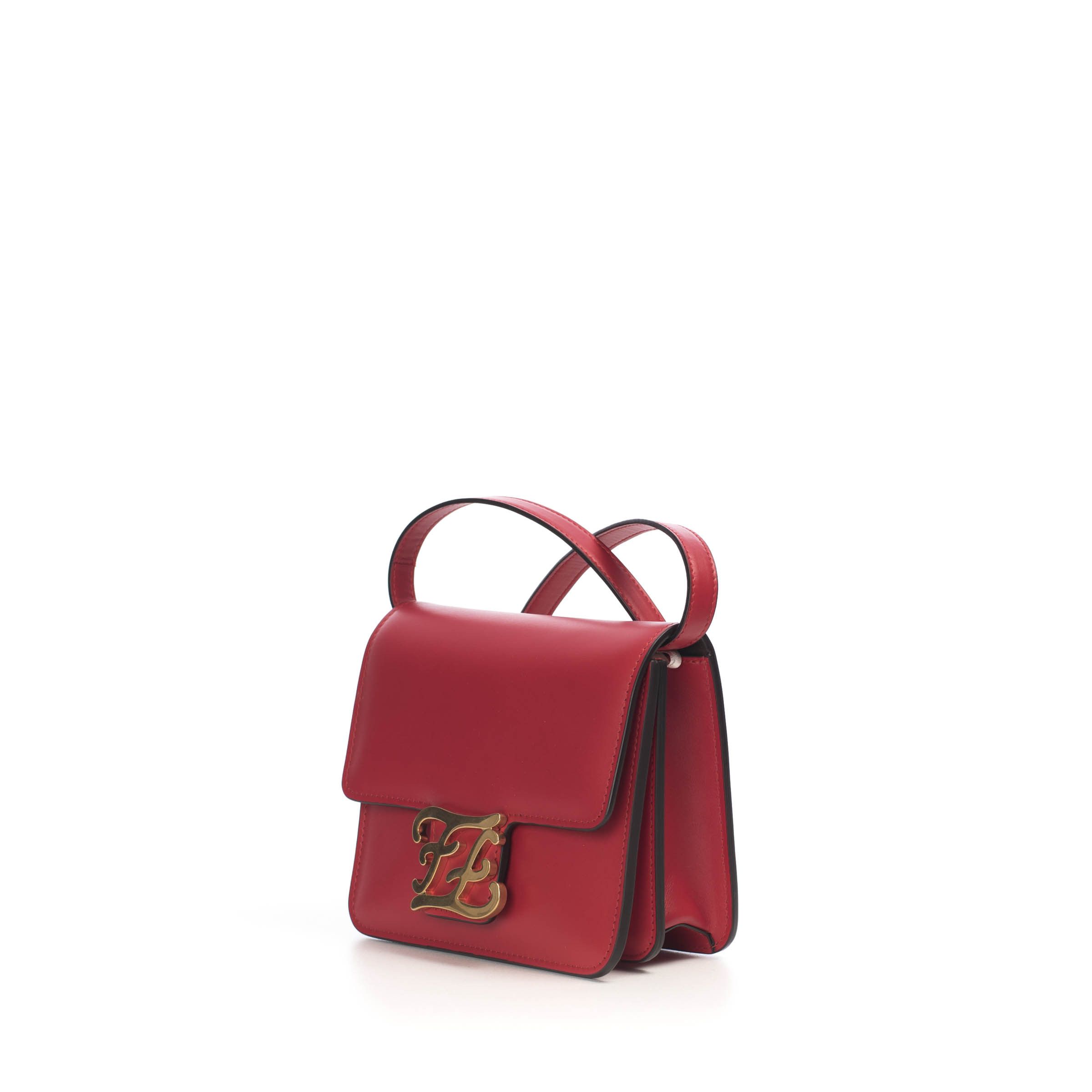 Fendi Karligraphy - Small Red Leather Bag with FF Buckle Size ONE SIZE - 3 Thumbnail