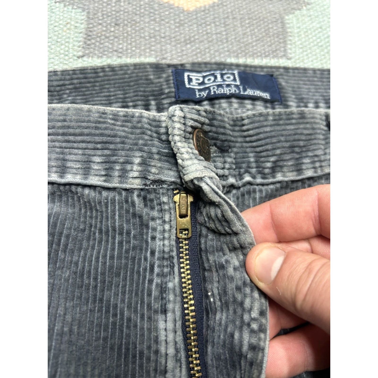 Polo Ralph Lauren VINTAGE Polo Ralph Lauren Corduroy Pants Straight Leg Gray 36x30 Mens 90s 80s Denim? Size US M / EU 48-50 / 2 - 7 Thumbnail