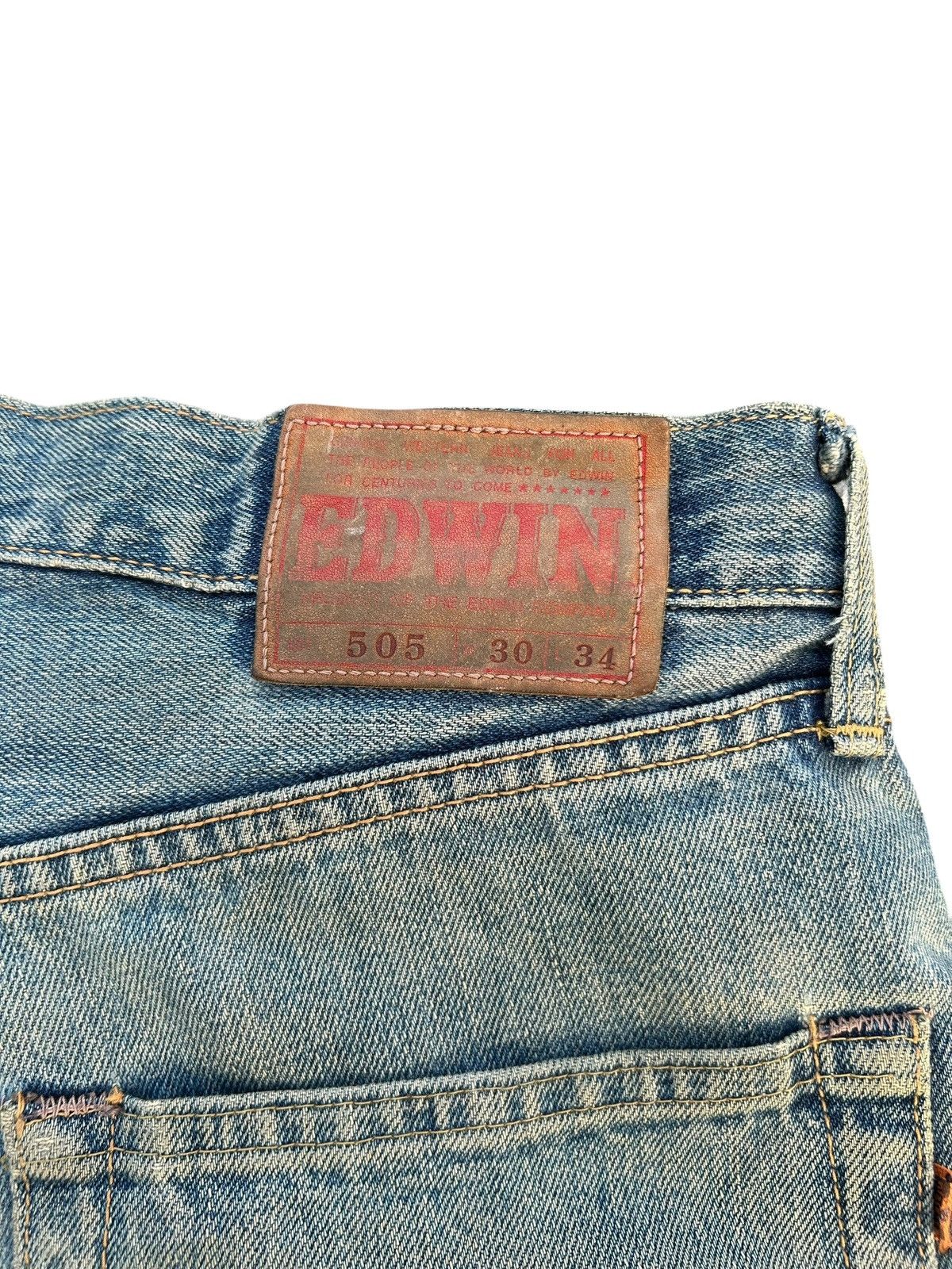 Edwin × Kapital × Vintage Vintage Edwin 505 Selvedge Baggy Distressed Denim Jeans Size US 31 - 8 Thumbnail