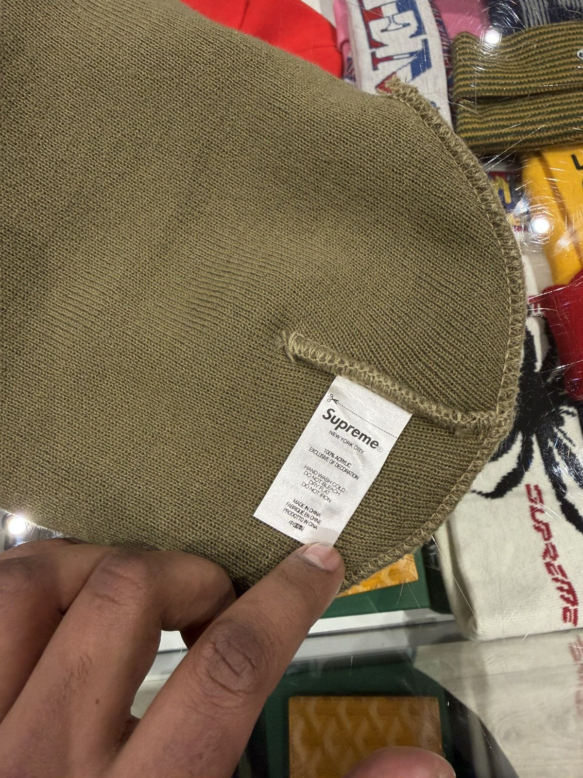 Supreme Supreme Motion Logo Beanie (SS23) Taupe Size ONE SIZE - 3 Thumbnail
