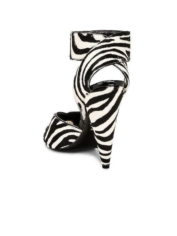 Tom Ford o1loc1c0924 W3329 Hi Heel Sandals in Black White Size US 12 / IT 42 - 2 Thumbnail