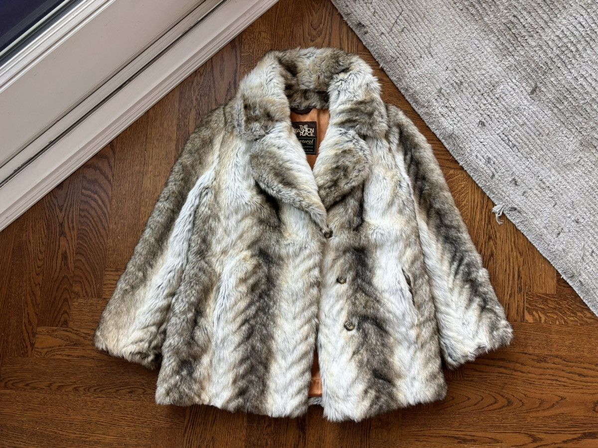 Vintage Rosewin outlets Tissavel France Hooded Faux Fur Long Coat