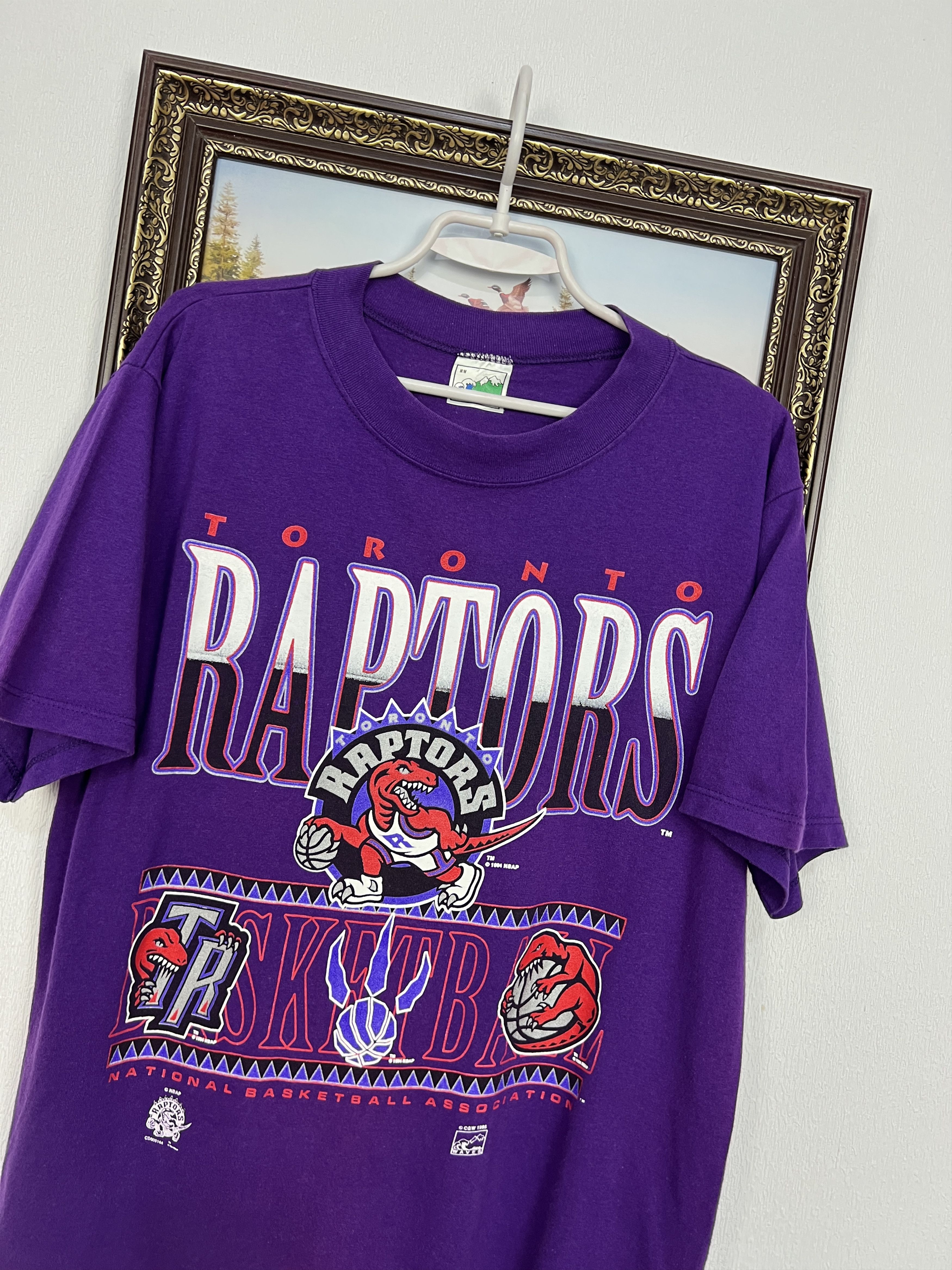 Vintage Vintage 90's Toronto Raptors NBA Over Print Shirt Rare Size US M / EU 48-50 / 2 - 3 Thumbnail