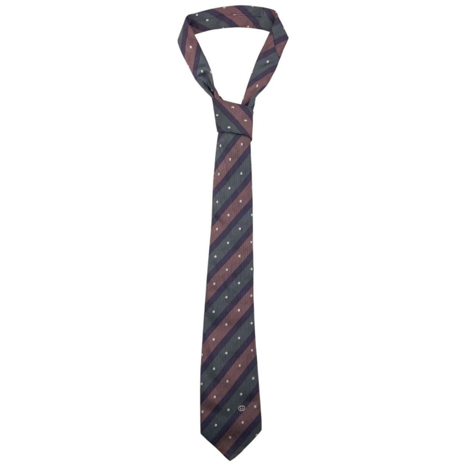 Gucci Vintage Gucci Striped Silk Tie Size ONE SIZE - 1 Thumbnail